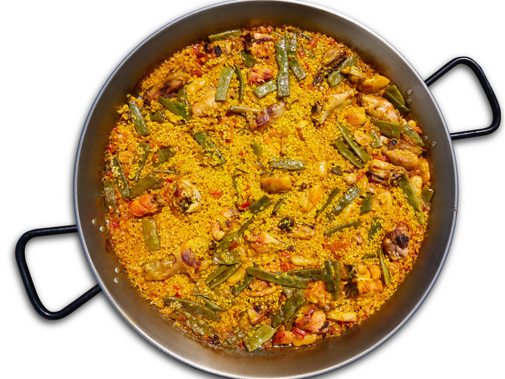 Paella from Spain chicken and rabbit rice recipe from Valencia