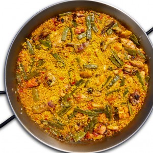 Paella from Spain chicken and rabbit rice recipe from Valencia